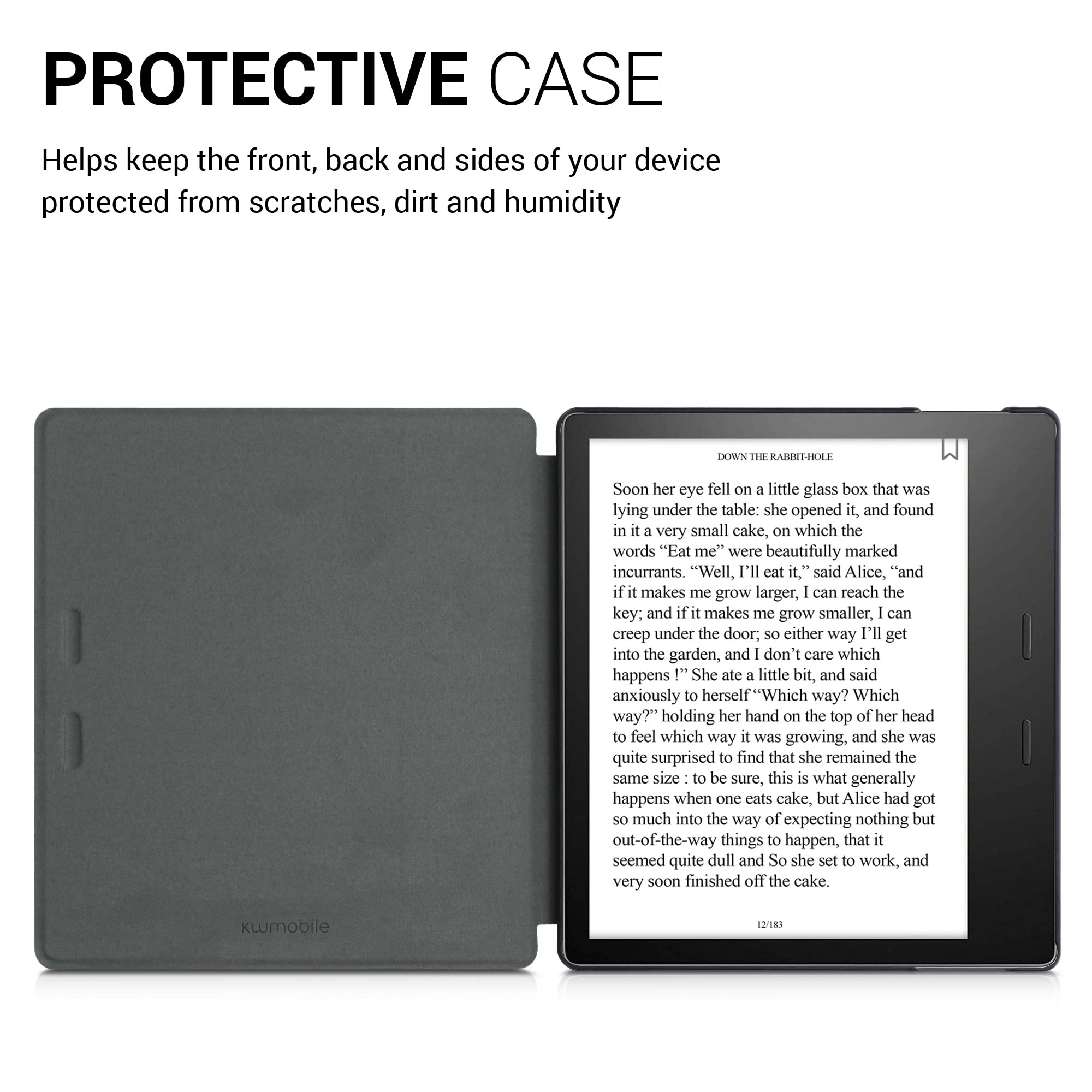 kwmobile Case Compatible with Amazon Kindle Oasis 10. Generation Case - eReader Cover - Cosmic Nature Blue/Grey/Black