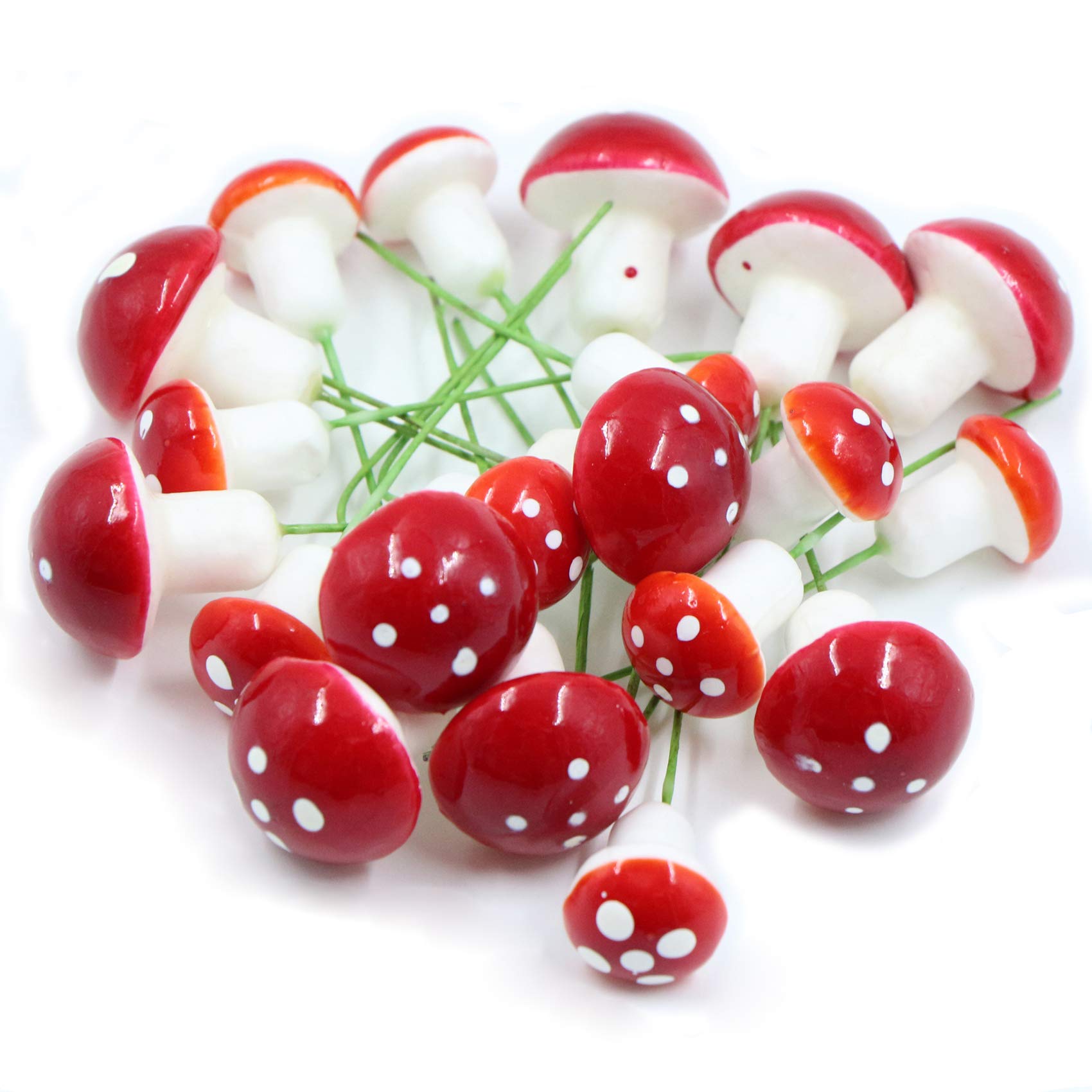 fuxunamz 20 Pcs Mini Garden Mushroom Decoration Mushroom Decoration (2.5cm x 10.7cm x 10) DIY Garden Decoration Micro Landscape Bonsai Flower Pot Statue