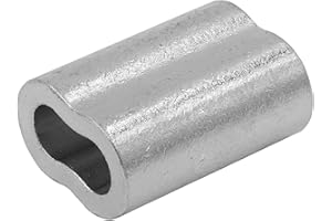 SWAGE RIGHT SwageRight MIL-SPEC Zinc Plated Copper Swage Sleeves Clip & Ferrules (1/8 inch) – Oval Duplex Wire Rope Cable Crimping Loop Fittings (Pack of 50)