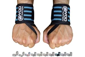 WOD Nation Wrist Wraps for Weightlifting & Strength Training – Professional Gym Straps w/Thumb Loop for Men & Women