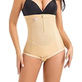 MOVWIN Postpartum Belly Wrap C Section Panties Belly Band Abdominal Compression Corset Girdle Shorts with Zipper