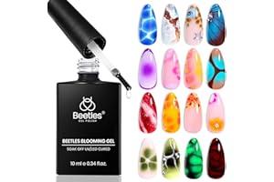 BEETLES GEL POLISH Beetles Blooming Gel, Blooming Gel Nail Polish Clear Uv Led Blossom for Spreading Effect Marble Natural Stone Watercolor Floral Print Soak off Diy Christmas Nail Art Design Manicure Gifts for Women