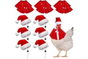 Weewooday 12 Pcs Christmas Pet Outfit Red Santa Hat with Adjustable Chin Strap and Christmas Pet Cloak Xmas Cat Dog Costume for Poultry Hen Rooster Goose Duck Parrot Party Cosplay (Small)