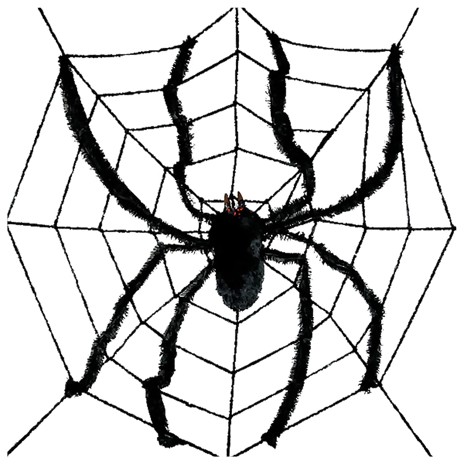 Amscan 9912249 - Halloween Large Black Spider Web and Spider Decoration