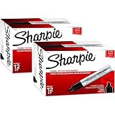Sharpie Chisel Tip Pro Permanent Markers, King Size Black, 24-Count