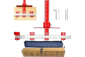 Cabinet Handle Jig, Cabinet Hardware Jig Tool All Metal w/ Φ5mm& Φ4mm Drilling Guide Cabinet Pull Jig, Hardware Mounting Template, Jig for Cabinet Doors Knob/Drawer Pull Mounting-MinliGUY Tools