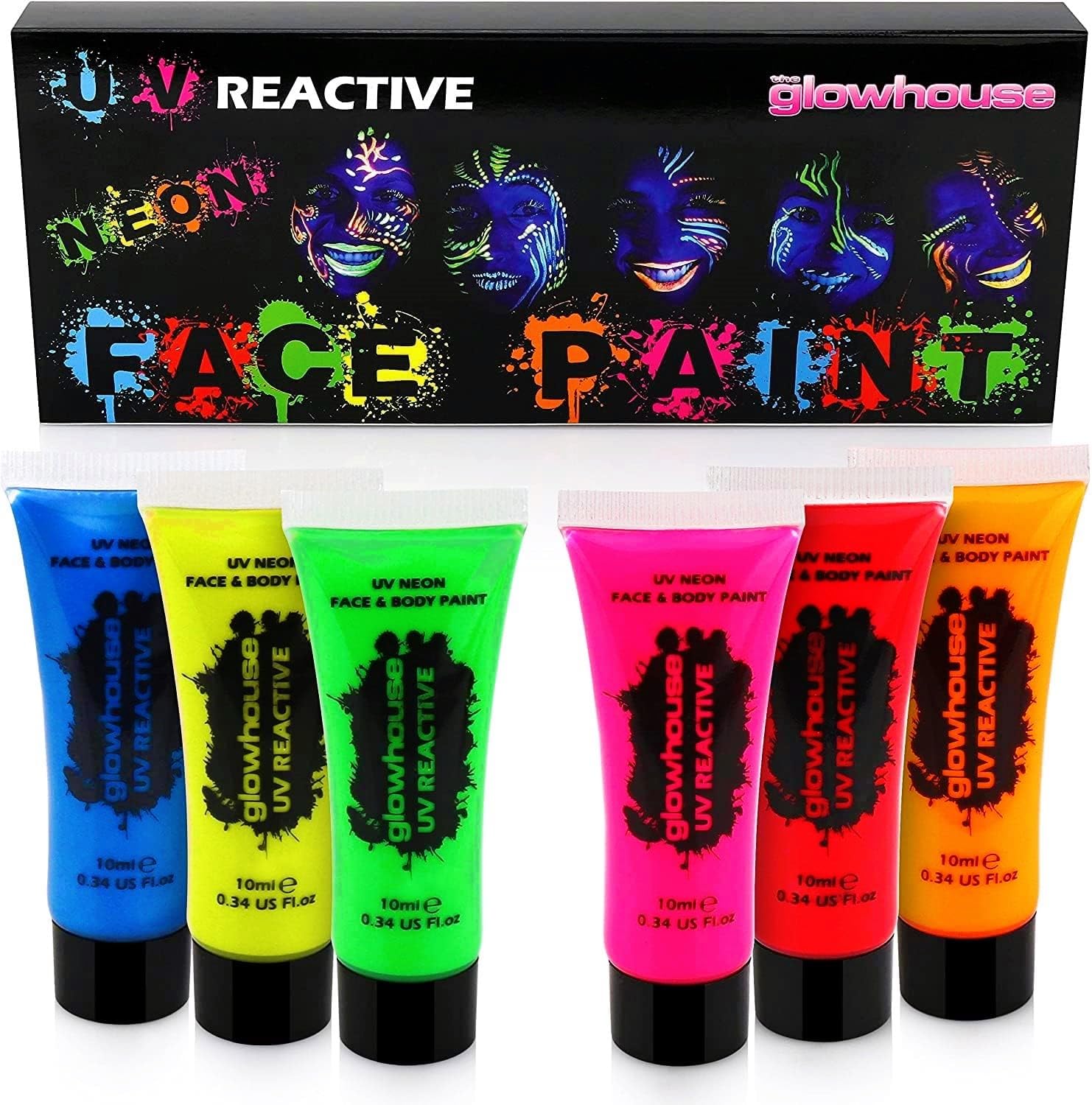 Mua UV Neon Face Paint and Body Paint Set (Pack of 6) Fluorescent ...