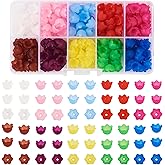 Magibeads 250Pcs Acrylic Lily Flower Beads 10mm Frosted Floral Bead Caps Bracelet Beads Spacer Lily of The Valley Flower Charms Jewelry End Caps for Spring Crafts DIY Jewelry Making Supplies