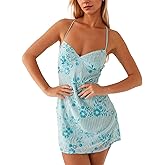 Ceputer Women Sequin Sleeveless Mini Dress Sparkly Backless Strappy Short Dress Sexy Glitter V Neck Cami Dresses Party Club