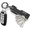 T-carbon Key Organizer,Compact Key Holder for Keychain Key Case,Real Carbon Fiber Minimalist Keychain Holder Pocket-Sized Smart Keychain,Car Keychain,Secures 2-10 Keys