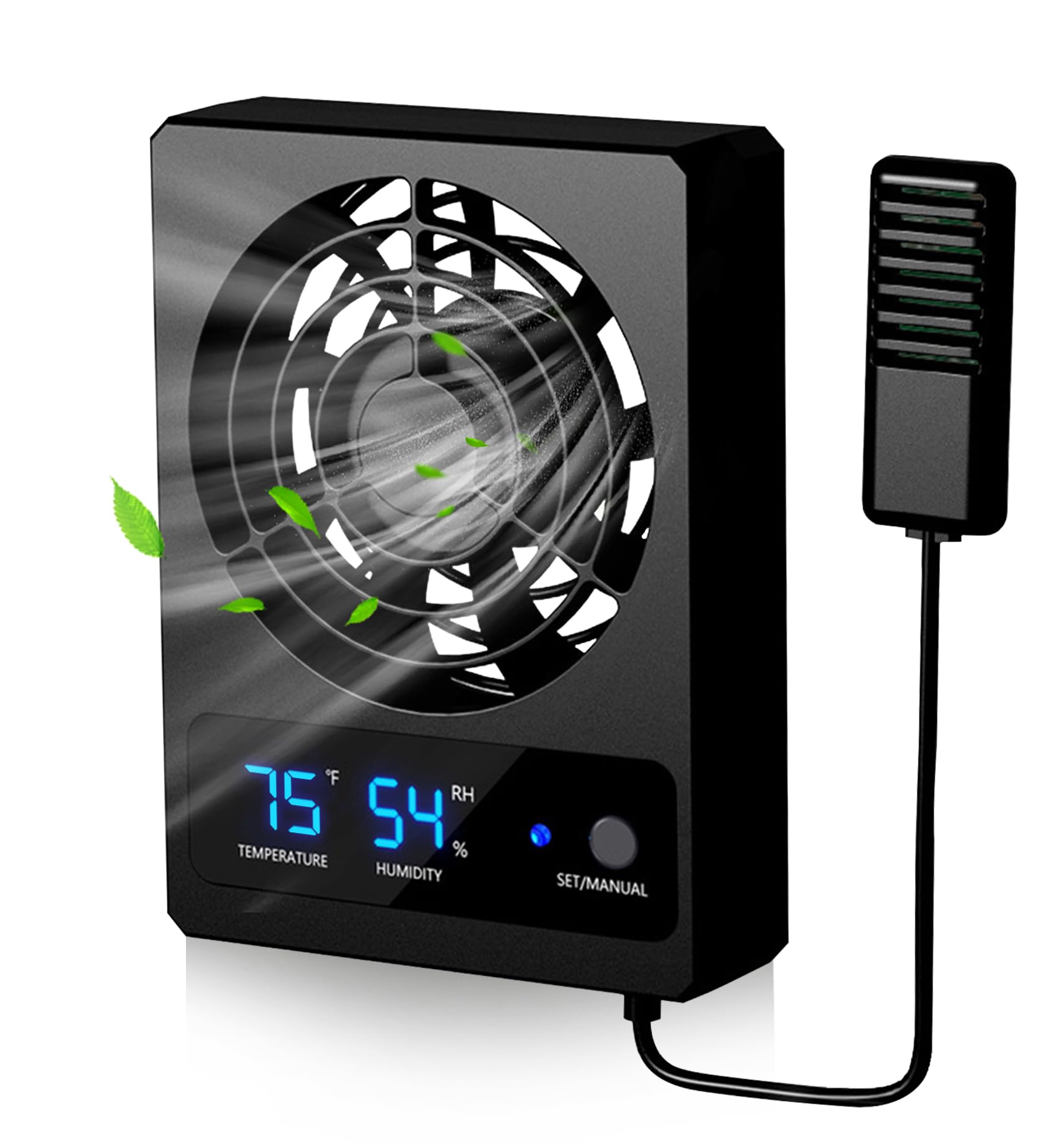 Sonhomay Ventilation Fan for Reptile Enclosure Speed Adjustable Humidity Fan Cooling Fan Enclosure Humidity Control Dehumidifier for Rainforest Terrarium Vivarium Amphibians Reptiles Snakes