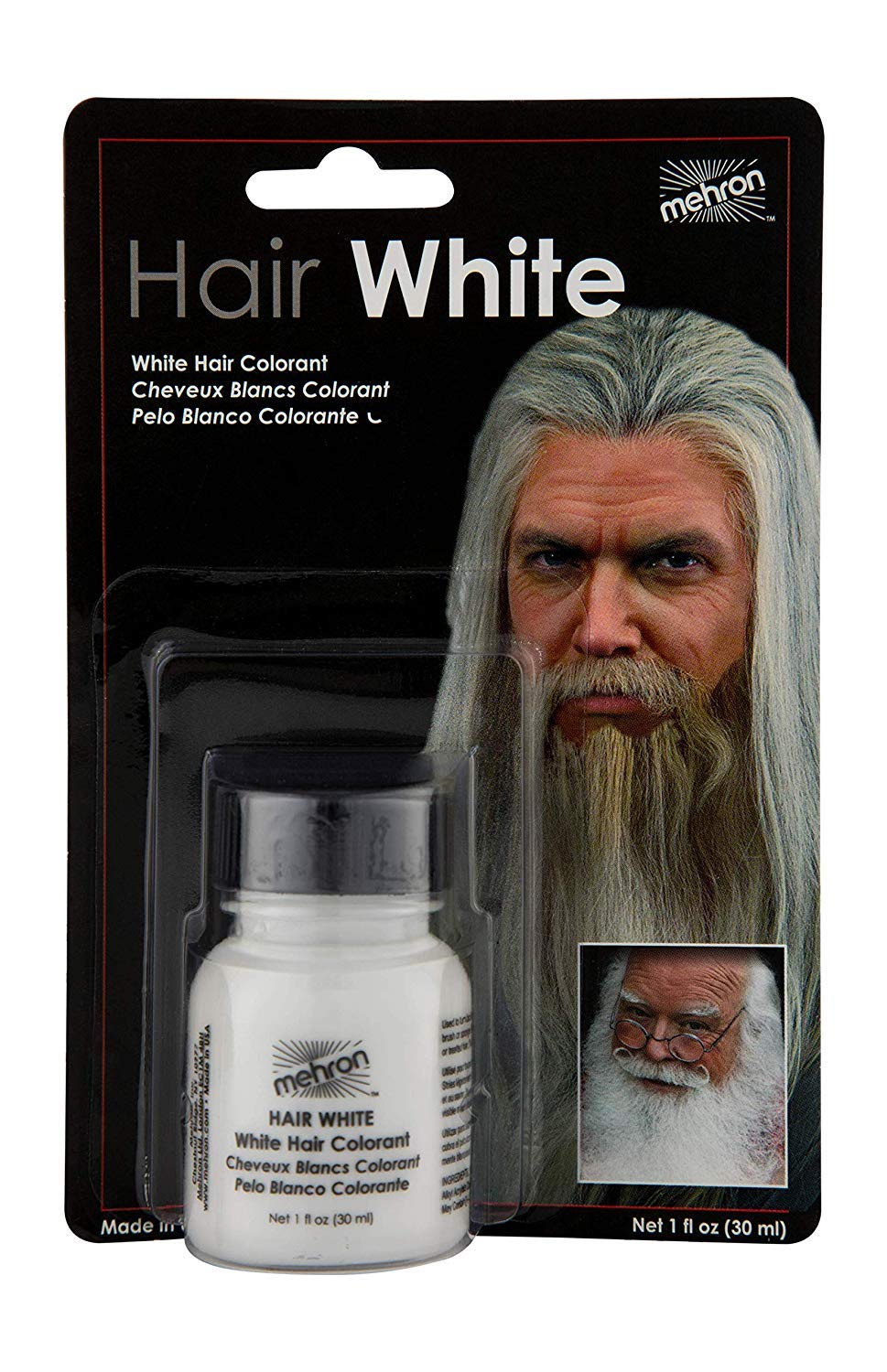 Mehron Makeup Hair White with Brush (1 oz): Beauty