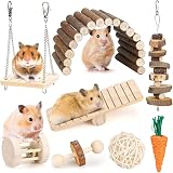 BBjinronjy Hamster Chew Toys Set Wooden Molar Tools for Small Rodents view 1
