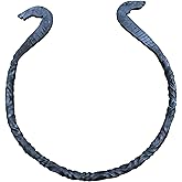 Medieval Iron Torc Hand Forged Horses Head Necklace Viking Torque Jewelry History Black Antique Torc