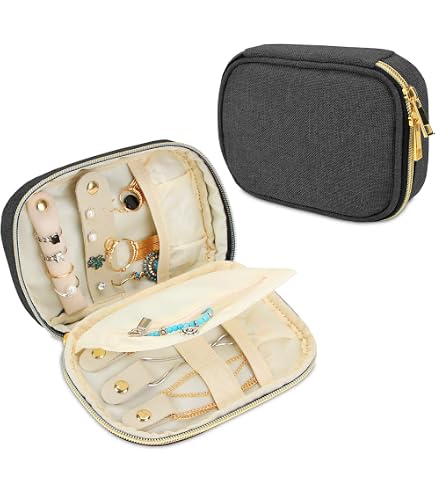thumbnail image 2 of LENUE Travel Jewelry Case – Vegan Leather Organizer With Earring Holders & Bracelet Pockets 2 of 9