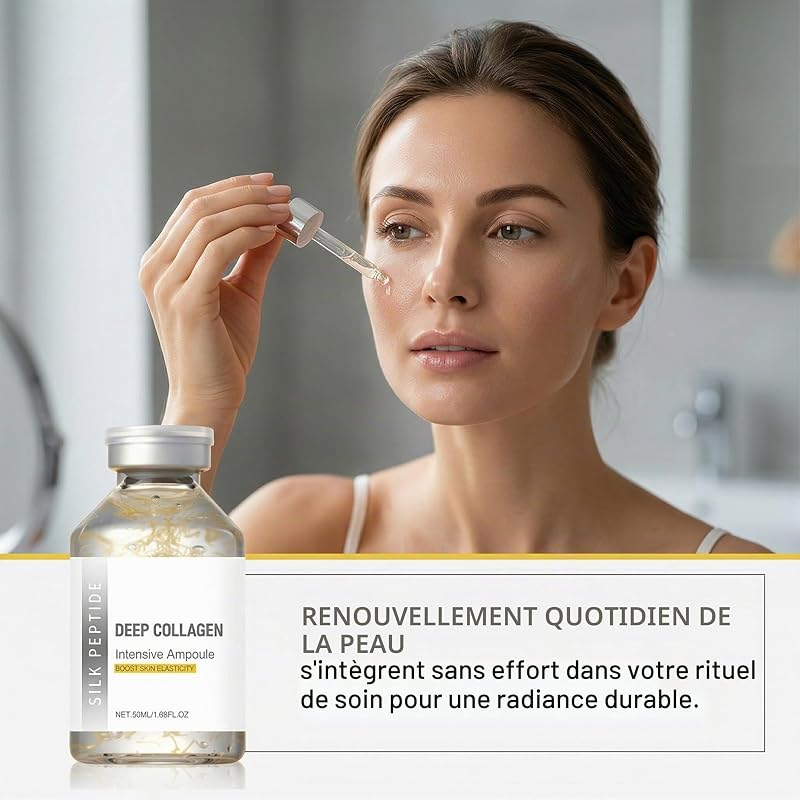 1 kit d'ampoules de sérum pour l'élasticité du visage (accessoires compris), 50 ml d'ampoule Silk Peptide Deep X Collagen, hydratante, anti-âge et remodelante. — photo 2 sur 6