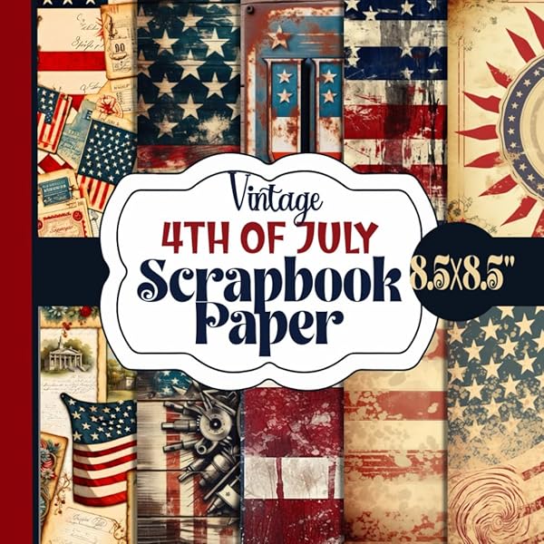 America scrapbook paper, 8.5x8.5, 10 Designs, 20 Double
