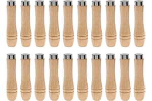 The Lord of the Tools 20Pcs Wooden File Handles with Metal Safety Rings Wooden Filing Handle Accessories for Woodworking Carp