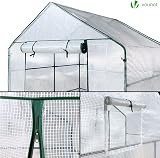 VOUNOT Walk In Greenhouse with Shelves 143x143x195cm White view 5