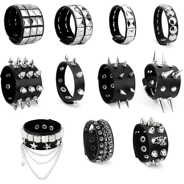 Amazon.com: Studded Belt Punk Belt Y2K Goth Belt for Men or  display picture 3