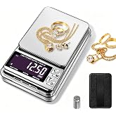 YONCON Jewelry Scale, 1kg/0.01g High Precision gram Scale &amp; Pocket Scale | 7 Units, PCS Counting, Supports USB-C, Micro-USB, and Lightning charging ports