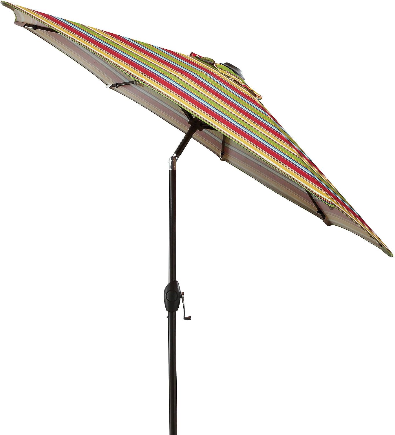 Amazon Com 7 Foot Round Fabric Heavy Duty Bistro Outdoor Aluminum Patio Umbrella Multi Stripe Garden Outdoor