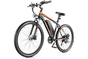 ANCHEER Electric Bike for Adults, [Peak 750W Motor] Electric Mountain Bike, 26" Sunshine Commuter Ebike, 55 Miles 22MPH Electric Bicycle with 48V/374Wh Battery, LCD Display, 21Speed, Front Suspension