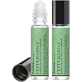 Peppermint Essential Oil Roll On, Pre-Diluted 10ml (Pack of 2). Premium Quality, Therapeutic Grade Topical Ready Aromatherapy