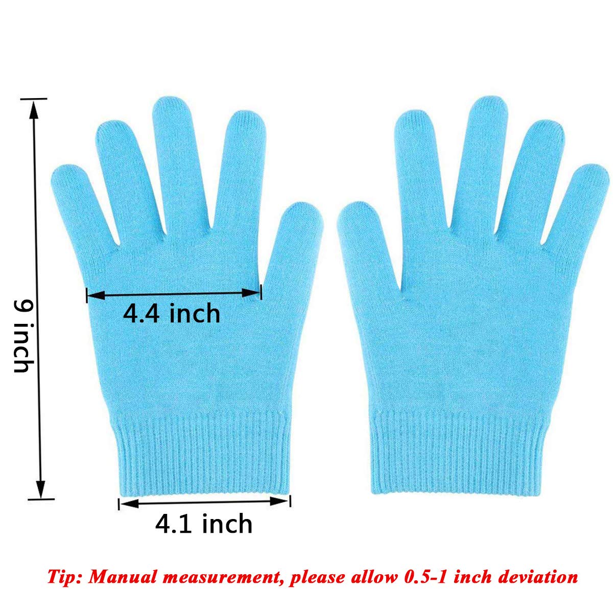 Happon Moisturizing Gel Gloves Soft Spandex with Thermoplastic Gel Repair Heal Eczema Cracked Dry Skin, Gel Lining Infused with Essential Oils and Vitamins for Dry Hard Cracked Skin - Blue : Beauty
