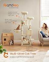 Feandrea Cat Tree 168 cm Large Tower with 13 Scratching Posts Beige PCT165M01V1 view 3