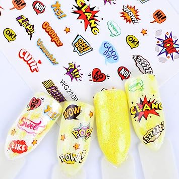Amazon Com Nail Art Flowers Cartoon Slider Cat Lips Manicure Wraps