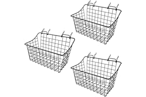 LIGHT DUST 3-Pack Pegboard Baskets with Hooks, Wall Organizer Hooks Assortment, Workbench Storage System for Hardware, Attachments, Accessories