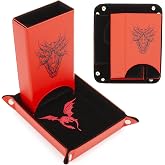 CASEMATIX Portable Dice Tower and Tray Set with Non-Scratch Felt Interior - Folding 8" Dice Rolling Tower