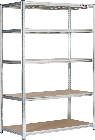 Rhino Racking Heavy-Duty 5-Tier Galvanised Garage Shelving 180x120x60cm