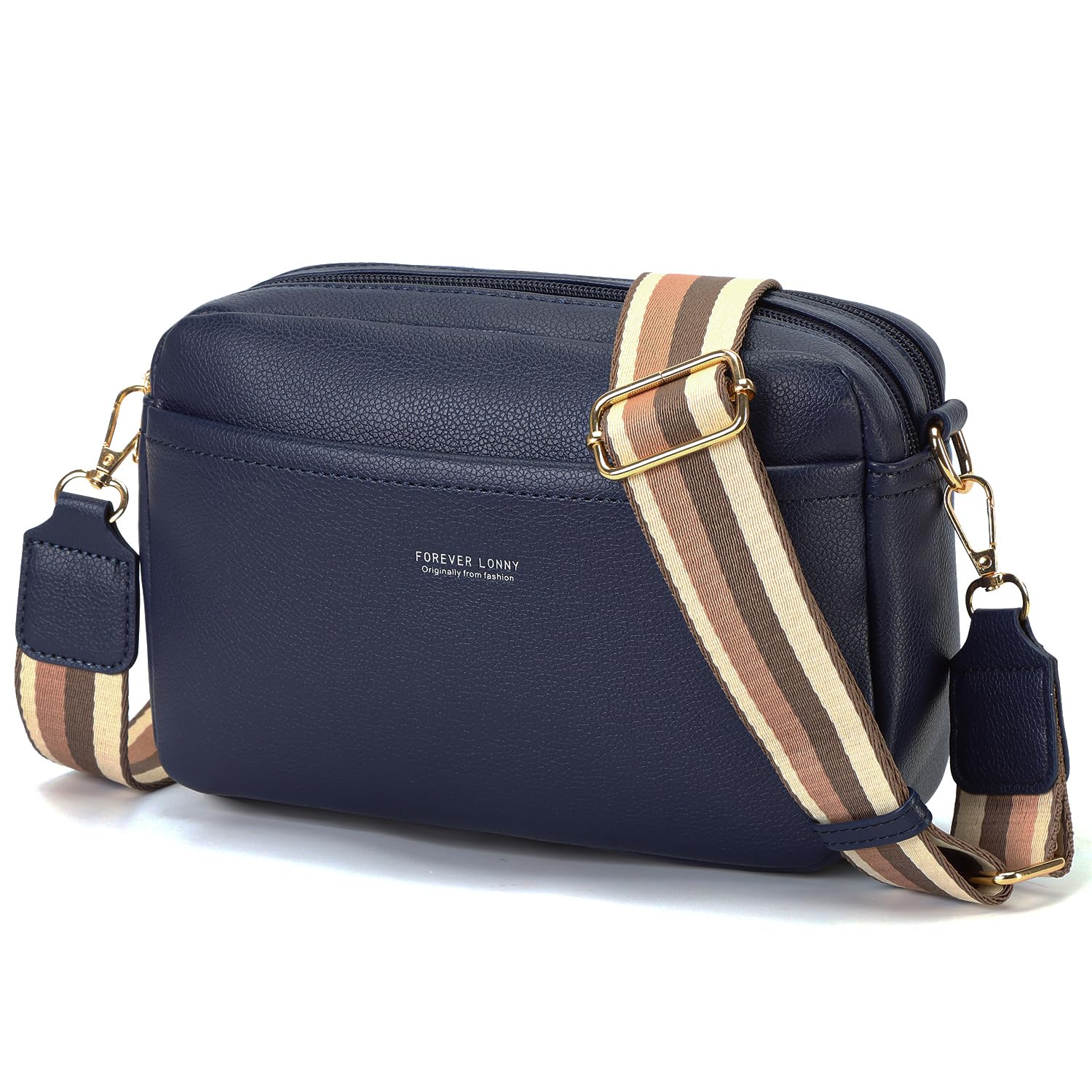 AIFILLE Women's Mobile Phone Shoulder Bag PU Leather Crossbody Bag Women's Mobile Phone Bag for Shoulder Bag Women's Small Modern Bags with Wide Removable Shoulder Strap and 2 Zip Compartments, blue