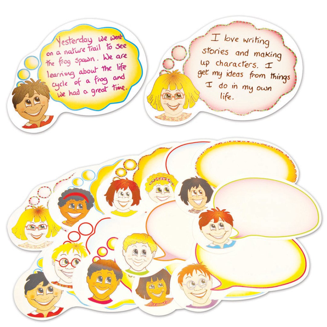 Springboard 10390 Pre-Cut Speech and Thought Bubbles for Classroom Display 28x18 cm (Pack of 30)