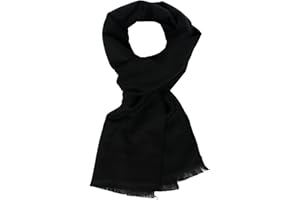 sy soul young Long Cotton Scarf for Men - Warm Fringe Plaid Scarves With Luxurious Gift Box
