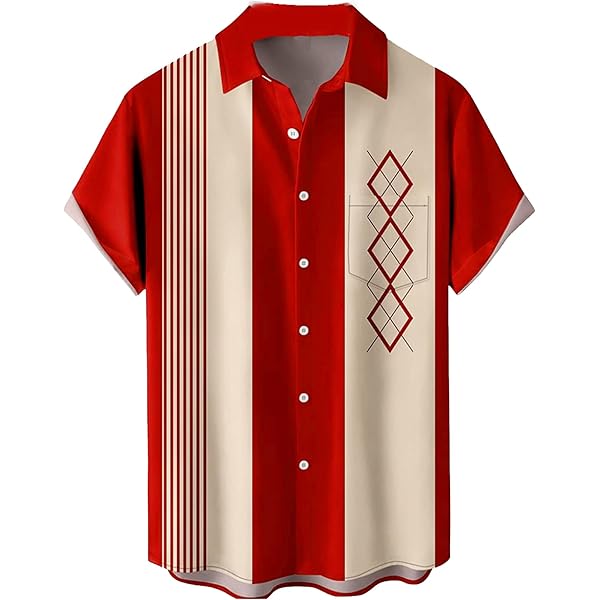 Amazon.com: Ecosunny Bowling Shirt for Men Short Sleeve Hawaiian