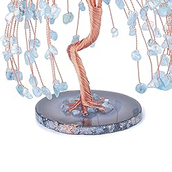 Jovivi Natural Healing Crystals Aquamarine Tree