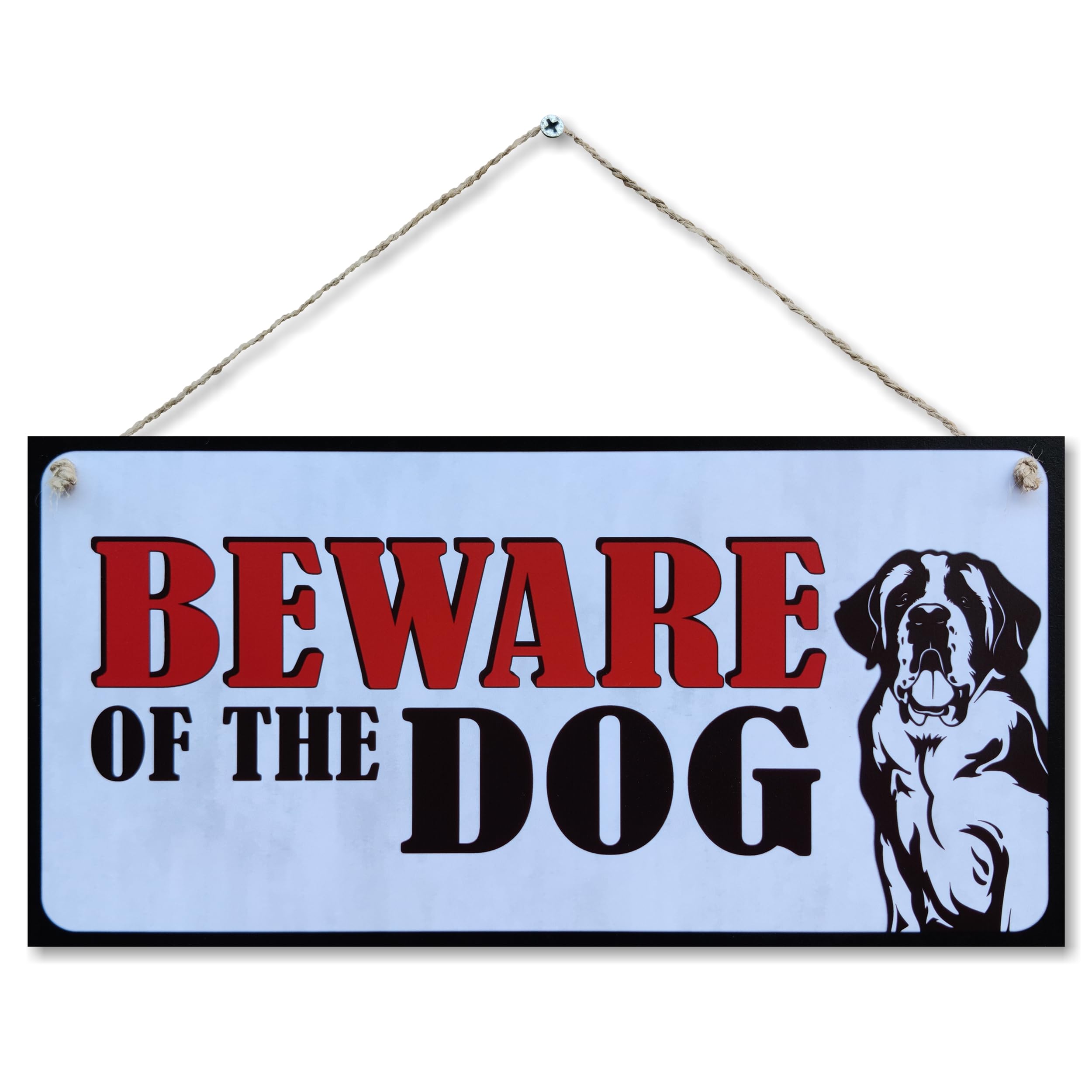 CARISPIBET Beware of the Dog! Signs for dog owners arning signs for your home entrance outdoors signs garden house plaque gate signs 6" x 12"