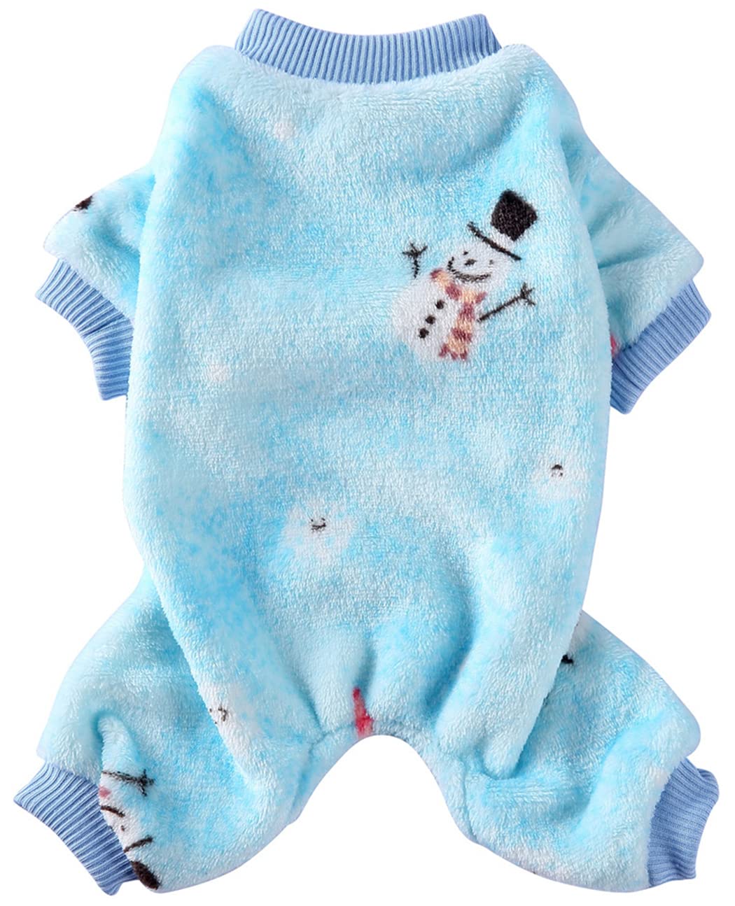 XIAOYU Christmas Pet Clothes Snowflake Pattern Warm Dog Pajamas Cat Jumpsuits Puppy Apparel, Blue, S