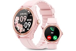 WMK Smart Watches for Women Heart Rate SpO2 Monitor Smartwatch with Bluetooth Call Android Smartwatch Activity Trackers and Smartwatches, Sleep Tracker Alexa Built-in Smart Watch for iOS and Android