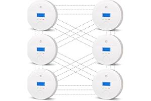 DFGJLVF Interconnected Smoke and Carbon Monoxide Detector, 10-Year Battery Wireless Interlinked Smoke & CO Alarm with Dual Sensors, Home Fire & CO Safety Protection (6Pack)