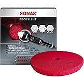 SONAX Red Dual Action Hard Cutting Pad | Made for Heavy Cut Polishing | Removes Scratches, Oxidation & Weathered Paint | Open-Cell Design for Cool Operation | Hook & Loop Backing | 493441 | 6.5 Inch