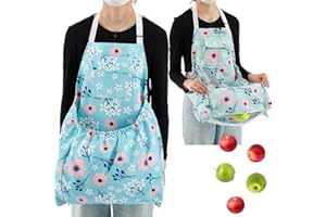 Maiteenly 2 Pcs Gardening Apron with Release Pockets, Christmas Gifts for Women, Floral Apron for Harvesting Garden