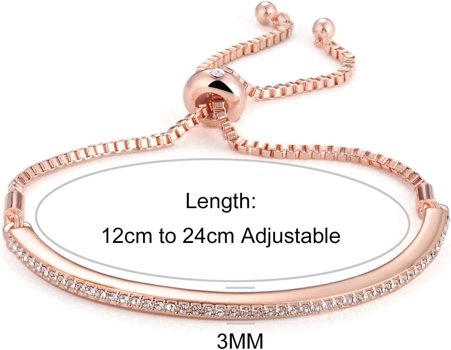 Philip Jones Rose Gold Plated Friendship Slider Set Created with Zircondia® Crystals, Adjustable - Image 5