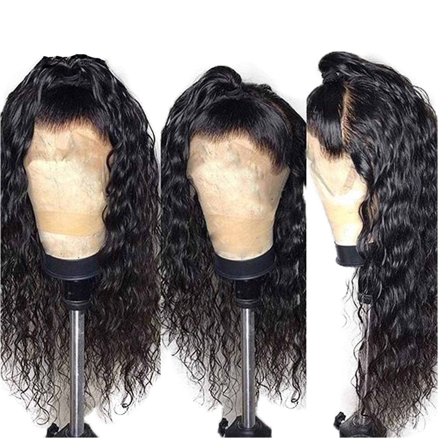 Amazon Com Deep Part Curly 360 Lace Frontal Wigs Indian Hair