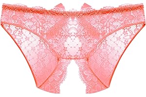 QIYIFUWANG Cheeky Underwear for Women Sexy Panties Mid Waist Panties Briefs Bikini Lace Panties Briefs Soft Hipster Panties