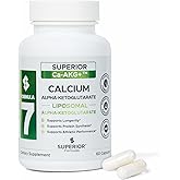 Superior Formulas Alpha-Ketoglutarate (AKG) 1100 mg Serving – Cellular Energy & Healthy Aging Support – Physician Formulated – Made in USA – 60 Vegetarian Capsules – Non GMO, Gluten Free