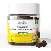 Aged Garlic Extract Gummies for Adults 25+, 90 Count | Odorless, CoQ10